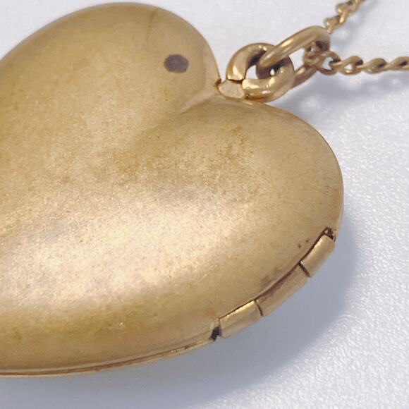 Vintage Mother of Pearl Heart Photo Locket Necklace 50s Hand Painted Mom Gift - Picture 14 of 16